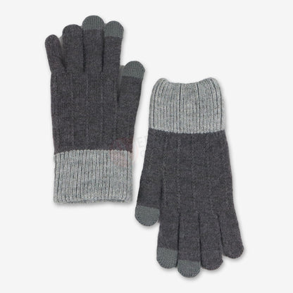 Gants d’Hiver Ligné Gris foncé Gant