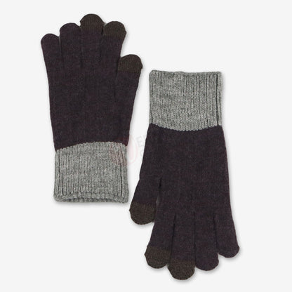 Gants d’Hiver Ligné Marron foncé Gant