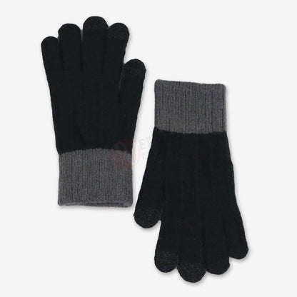 Gants d’Hiver Ligné Noir Gant