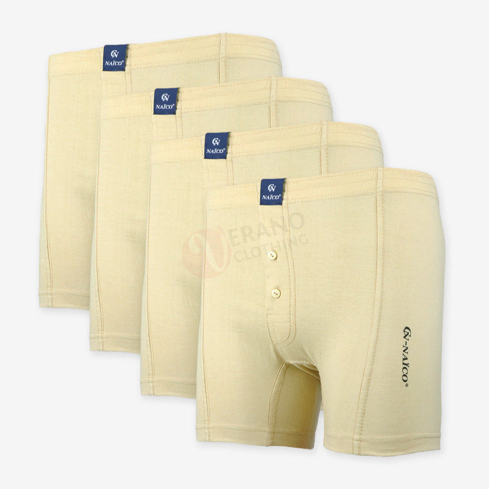 Naïco Lot 4 Caleçons 100% Coton Beige / L Pack