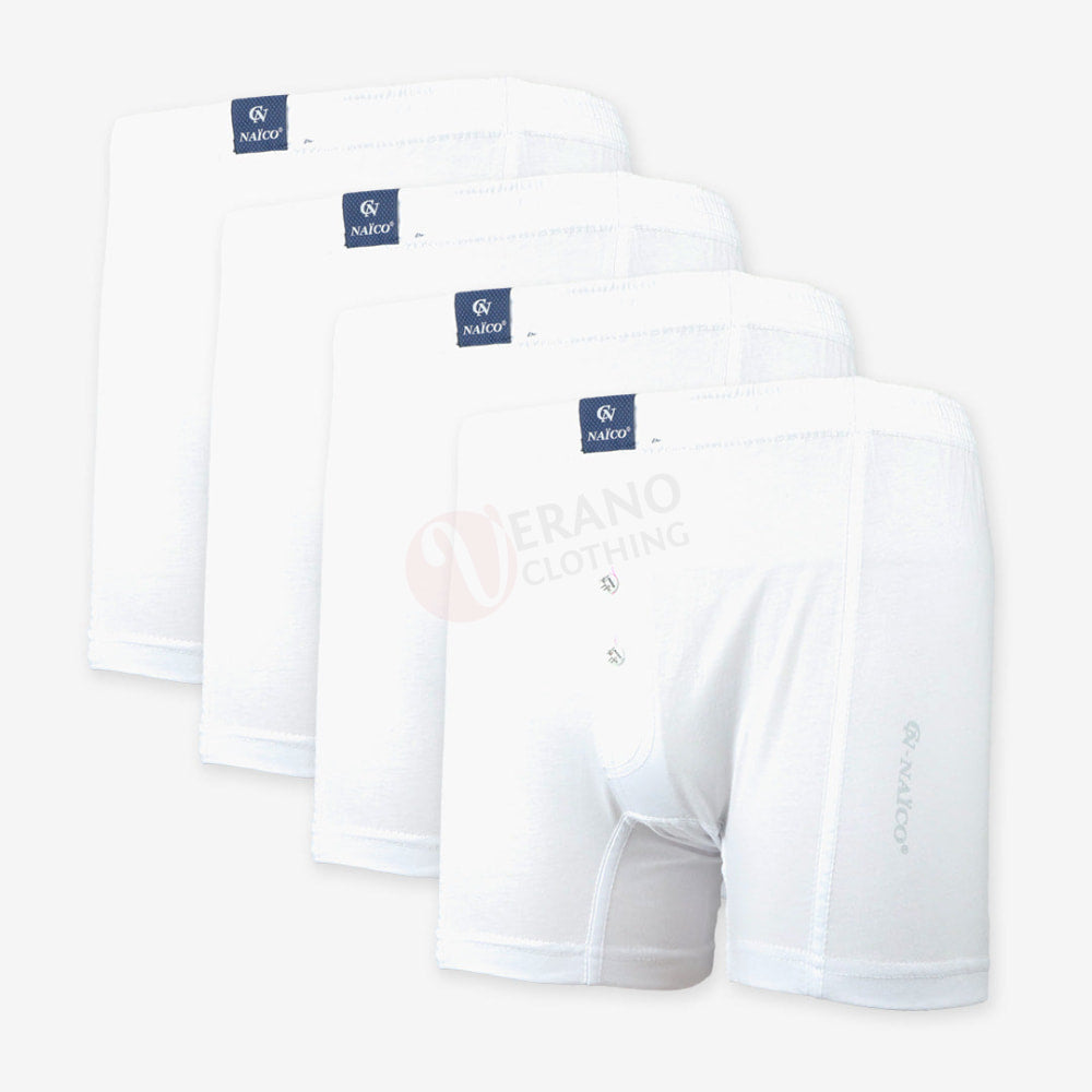Naïco Lot 4 Caleçons 100% Coton Blanc / L Pack