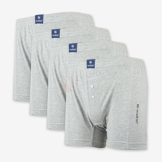 Naïco Lot 4 Caleçons 100% Coton Gris / L Pack