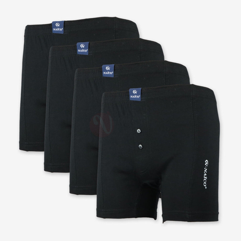 Naïco Lot 4 Caleçons 100% Coton Noir / L Pack