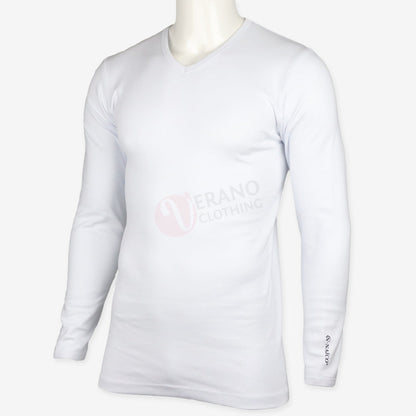 NAÏCO Sous pull thermique 100% Coton Col V / Blanc / Standard Sous pull
