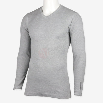 NAÏCO Sous pull thermique 100% Coton Col V / Gris clair / Standard Sous pull