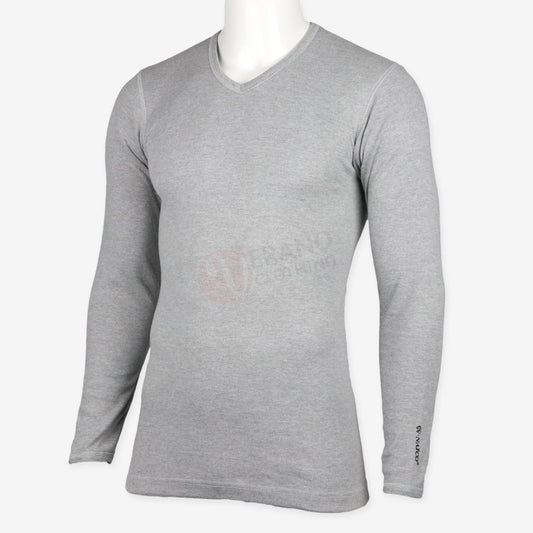 NAÏCO Sous pull thermique 100% Coton Col V / Gris clair / Standard Sous pull