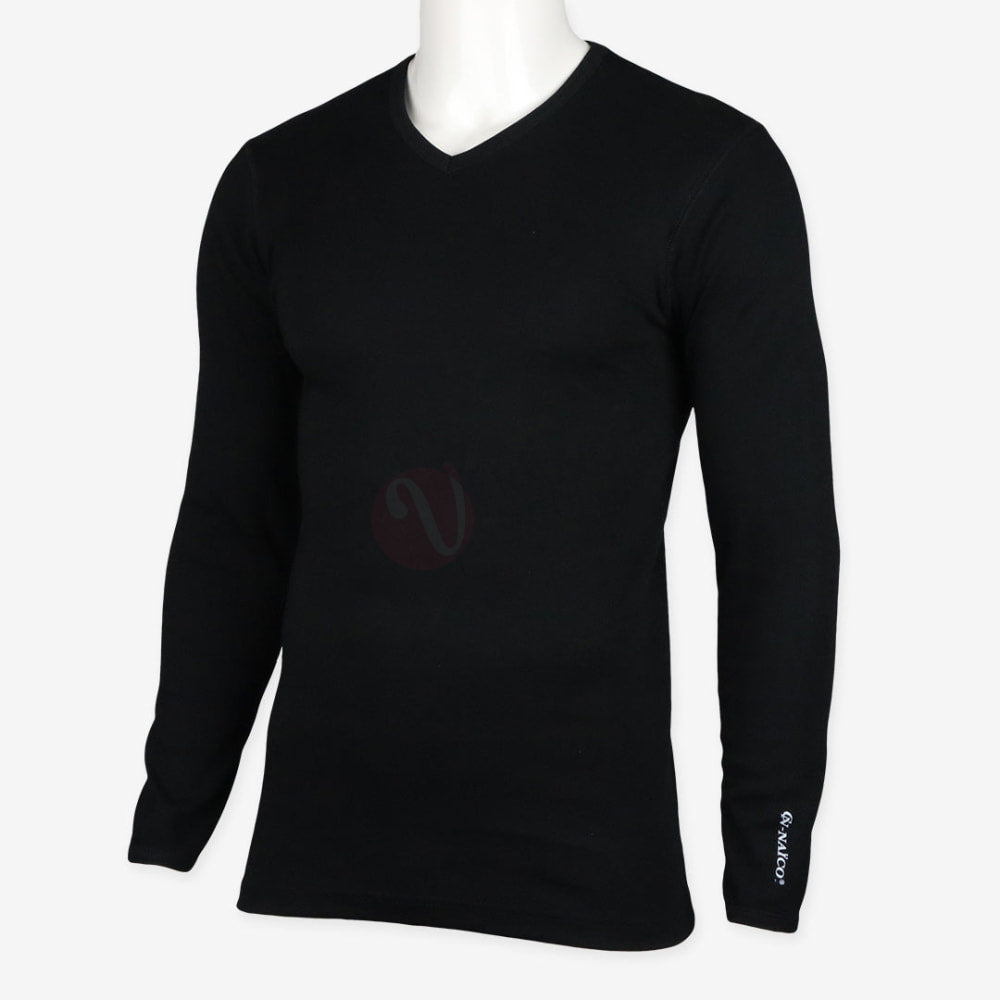 NAÏCO Sous pull thermique 100% Coton Col V / Noir / Standard Sous pull