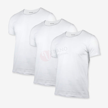 PARTNERS Lot 3 T-shirts Blanc 100% Coton
