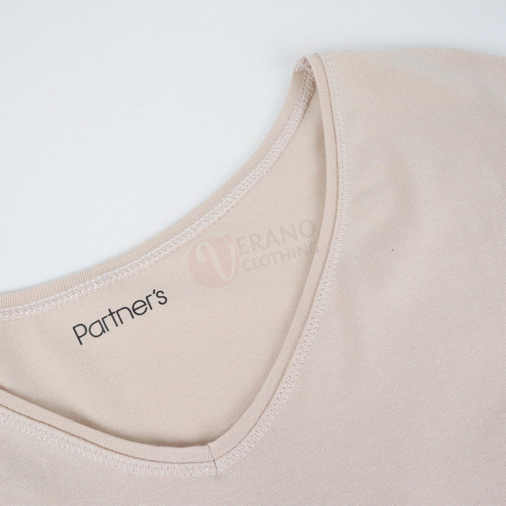 PARTNERS Sous-Pull Femme Col V Coton Stretch Confort Sous pull