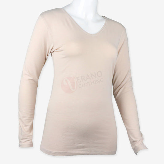 PARTNERS Sous-Pull Femme Col V Coton Stretch Confort Sous pull