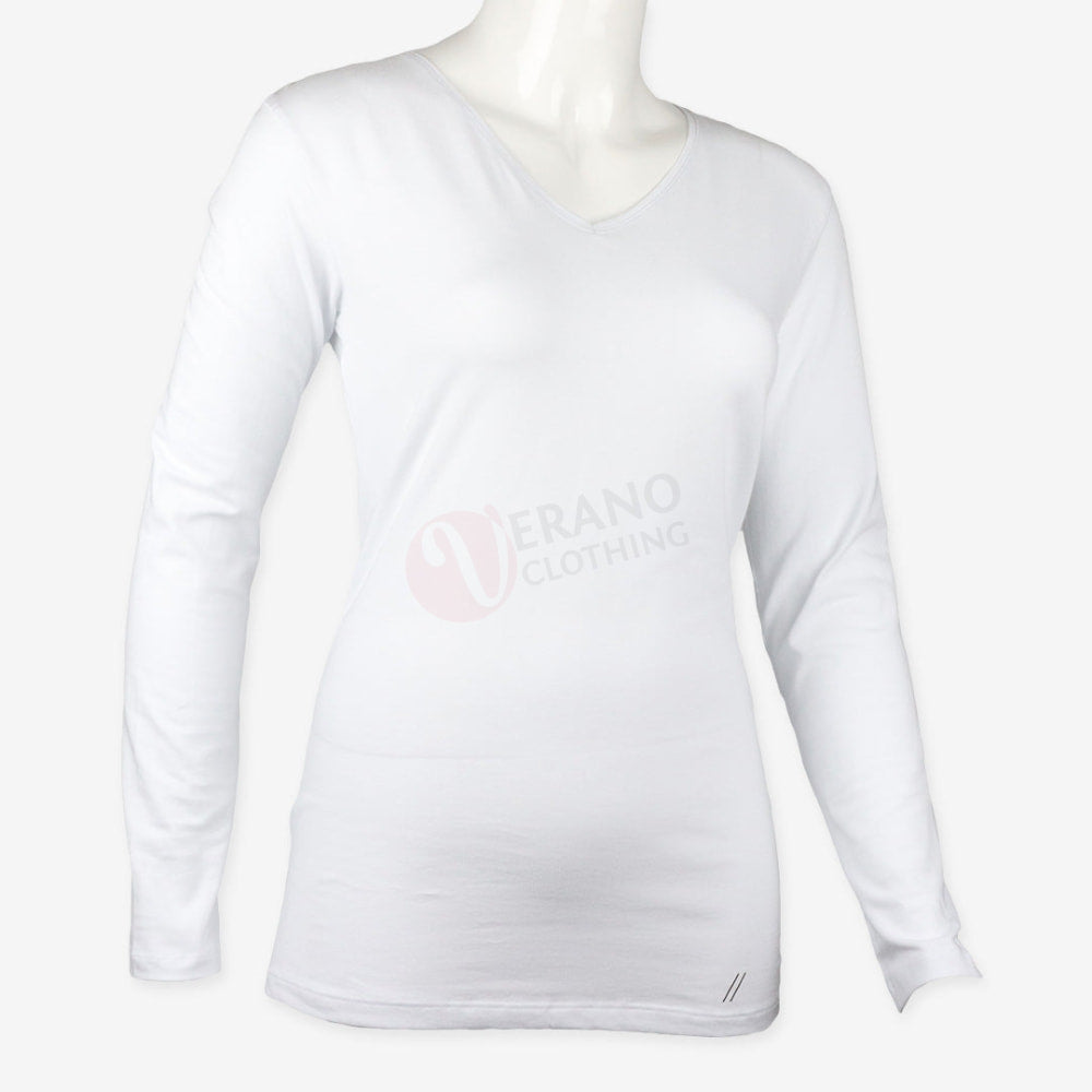 PARTNERS Sous-Pull Femme Col V Coton Stretch Confort Sous pull