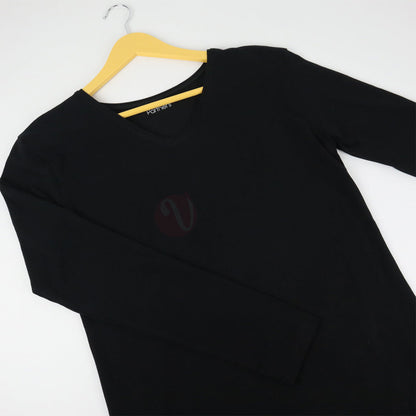 PARTNERS Sous-Pull Femme Col V Coton Stretch Confort Noir / S Sous pull