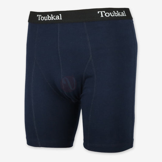 Toubkal Boxer Simple Bande Coton Bleu Foncé / M