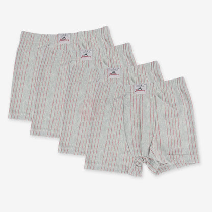 Toubkal Lot 4 Boxers Ligné Coton Junior Gris / 3-4 Ans Pack