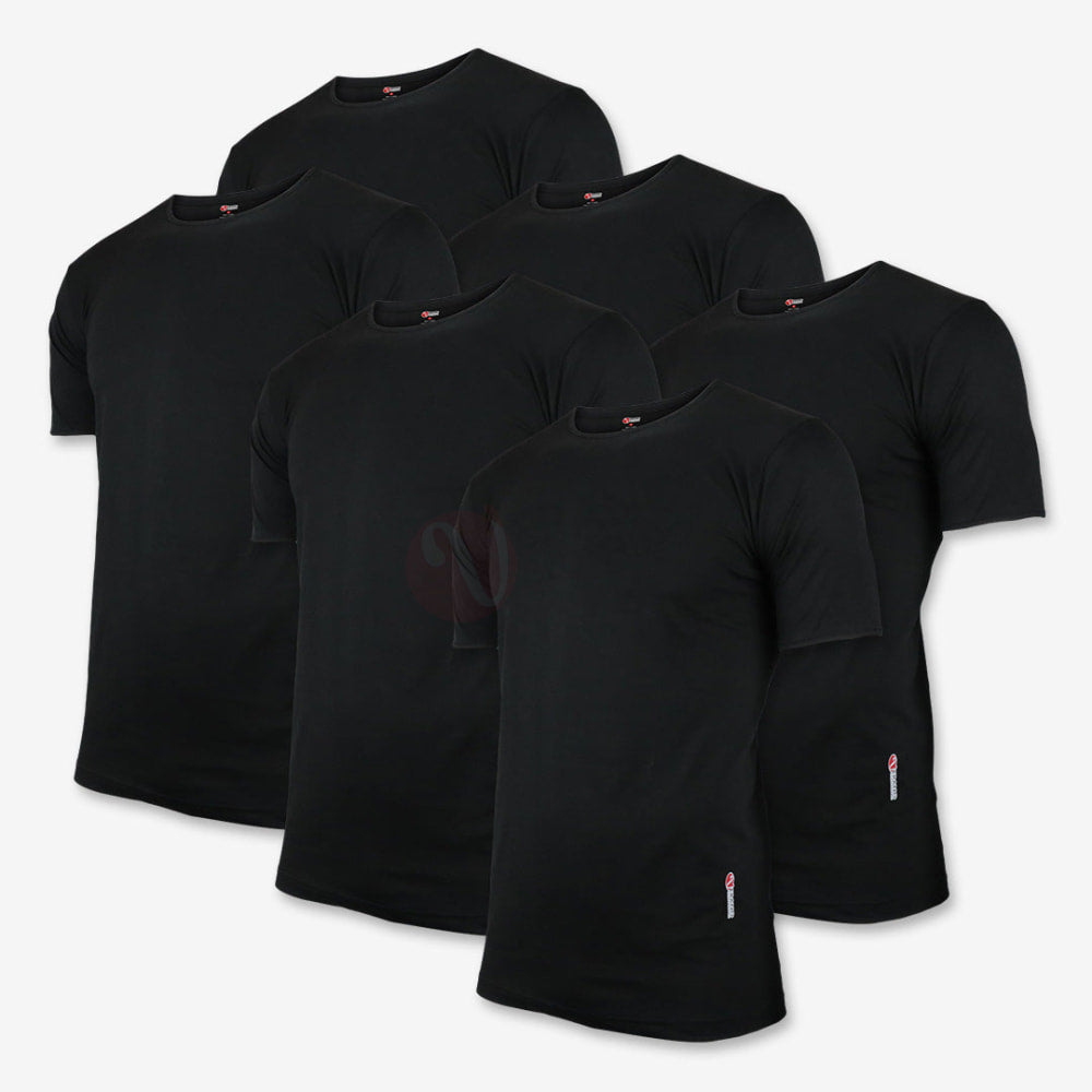 VERANO Lot 6 T-shirts 100% Coton Noir / M PACK