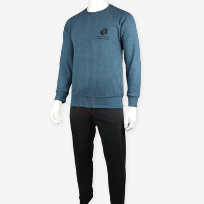 VERANO Pyjama Coton Automne-Hiver Bleu canard / L Pyjama