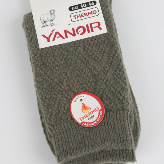 YANOIR Chaussettes Thermique Chaude Confort Vert olive / 40-46 Chaussette