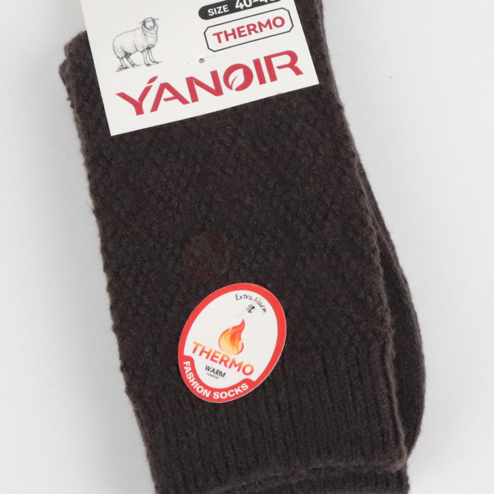 YANOIR Chaussettes Thermique Chaude Confort Marron foncé / 40-46 Chaussette
