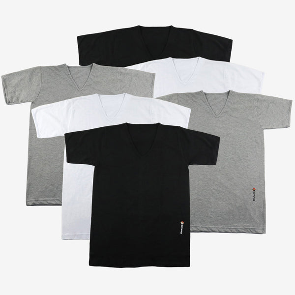 Lot de 6 T-shirts ESPIRO 100% Coton - Col V